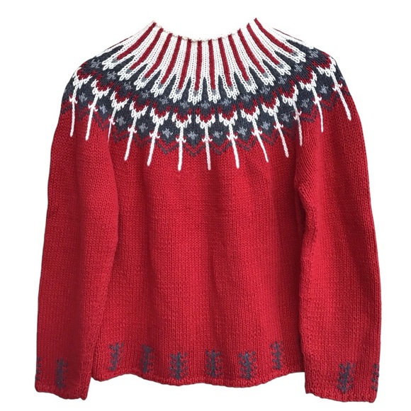 Marisa Christina Vintage Knitted By Hand  Fair Isle Zip Cardigan - Picture 4 of 11